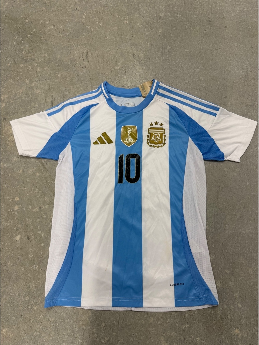 Adidas Argentina Lionel Messi #10 2022 World Cup 3 Star Home Jersey Shirt Mens